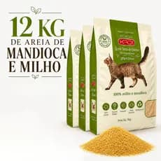 Areia Kadi  Biodegradável 12kg Para Gato - Milho e Mandioca Grãos Finos