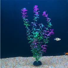 Planta Artificial Decorativa Para Aquário Roxa +Verde 30cm S1233