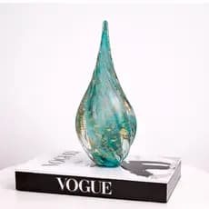Vaso Decorativo Gota em Vidro Estilo Murano 30cm Centro de Mesa Aparador