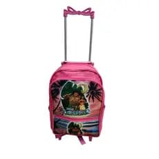 Mochila escolar carrinho feminina Moana bolsos laterais