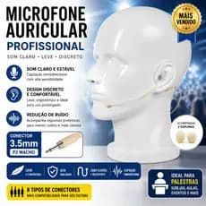 Microfone Auricular Profissional Headset Omnidirecional 8 Conectores 3.5mm XLR AKG MIPRO AT Para Palestra Igreja Evento
