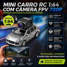 Mini Carro de Modelo RC 1:64 com Câmera FPV 720P WiFi Controle por APP Brinquedos Infantil Tecnológico Presente de Natal