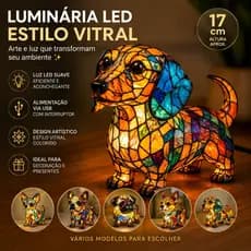 Luminária LED Estilo Vitral USB 17cm Animais Decorativos Mesa Arte Resina Várias Opções para Escolher Presentes de Natal