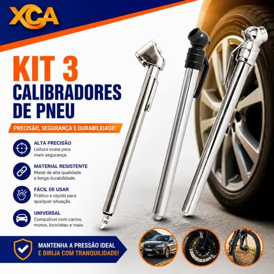 Calibrador Pneus Carro Moto Bike Medidor Pressão Ar Portátil 10-120 PSI