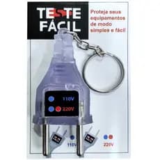 Chaveiro Tomada Teste Identificador de Tensão Voltagem 110/220V Tomada Testador