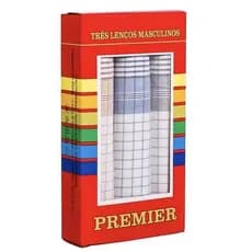 Lenço de Bolso Masculino - Premier Caixa Vermelha / caixa com 3 unidades