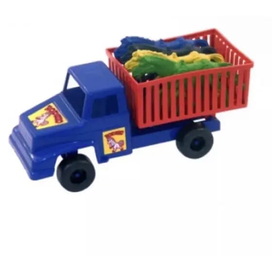 Kit Caminhão bois, cavalos, pá - brinquedo infantil, diversão, brincadeira.