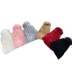 Touca Gorro de Lã Capuz  Adulto e Juvenil Forrada com Pompom para Frio Inverno Outono