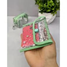 Kit Carteirinha + Mini nécessaire/ Porta moedas/Porta cartões/plástico cristal