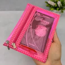 Nécessaire plástico colorido 2 bolsinhos com argola chaveiro/Porta passaporte