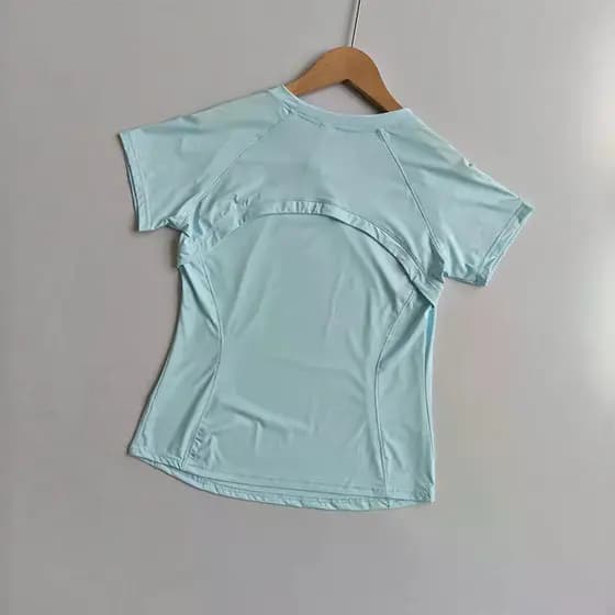 Camiseta Feminina De Seda Gelada Para Ioga , Manga Curta , Solta , Respirável , Treinamento Fitness , Proteção Solar , C