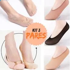 Kit 3 Pares Meia Fina Sapatilha Invisível Soquete Feminina 35-40 Confortável