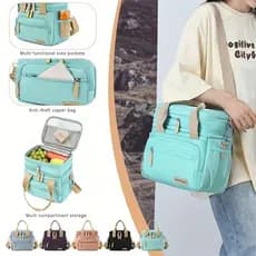 Bolsa Térmica Expansível Piquenique De Grande Capacidade Para Almoço - Multi-Compartimentos,Impermeável Rajork