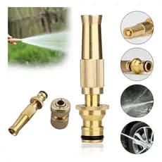 Kit 3 Em 1 Bico Alta Pressão De Metal Para 1/2 Mangueiras Comuns + Conector De  Com Rosca Premium