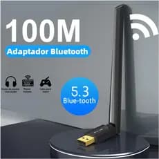 Adaptador Bluetooth USB 5.3 de longo alcance, transmissor e receptor de transmissão sem fio de 100 m para mouse, teclado