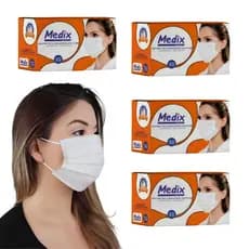 Kit 200 Máscara Tripla Filtro Proteção Branca Tnt Descartáve - Branca Lisa