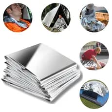 Cobertor Manta Térmica Aluminizado Para Resgate, Emergência e Camping - KIT com 3, 5, 7, 10, 15, 20 UN