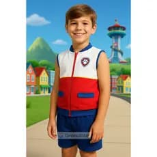 Fantasia Infantil Ryder Conjunto Colete e Shorts Do 2 ao 10 Aniversario Carnaval