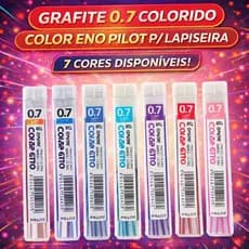 Grafite para Lapiseira Colorido Color Eno 0.7mm 6 Unidades PILOT 7 Cores Disponíveis Alta Qualidade