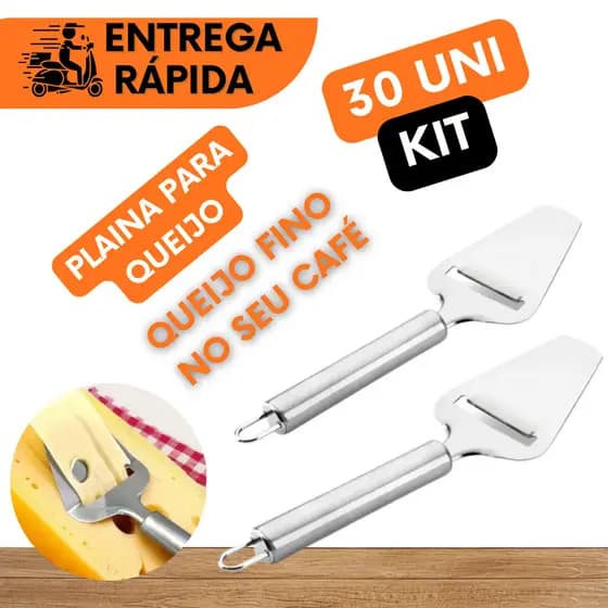30 FATIADOR DE QUEIJO CORTADOR PLAINA DE QUEIJO DE INOX PAR3 QUEIJO MUÇARELA MANTEIGA CAFE DA MANHA