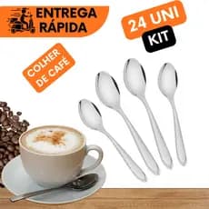 KIT 24 COLHERES DE CAFÉ 9CM DE INOX PARA MEXER LIQUIDOS QUENTES OU FRIOS NÃO ENFERRUJA