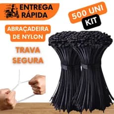 ABRAÇADEIRA DE NYLON ENFORCA GATO BRAÇADEIRA CINTAS PLÁSTICAS FLEXIVEL SEGURANÇA 250MM PRETO