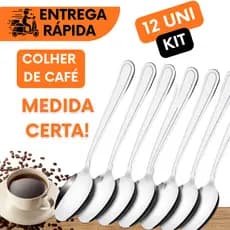 COLHER DE CAFÉ MEDIDA CERTA NÃO ENTORTA INOX USO DIÁRIO COLHERES CAFE CHÁ COMPLEMENTO COPO XICARA