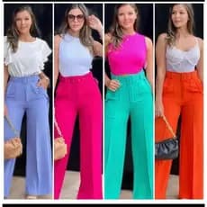 calça pantalona tecido de Duna maravilhosa  estica com cintura alta 8097 -LiLi moda