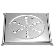 Ralo Grelha Tampa Quadrado 10x10 Inox Rotativo Com caixilho