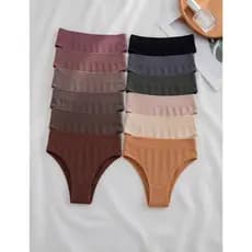 Kit 8 Tanga Feminina Calcinha Tecido Confortável Sem Costura Alto relevo de textura