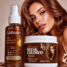 Kit Máscara Avelã Tonalizante 300g + Óleo Reparador 60ml  - L&beauty