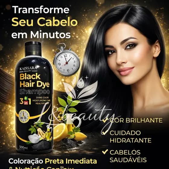 Shampoo Tonalizante Preto Kaissara Para Cabelos Pretos 500ml