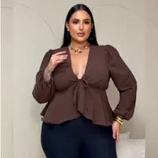 Blusa feminina plus size soltinha moderna fashion tamanho grande moderna casual