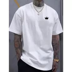 CAMISETA CAMISA  MASCULINA COROA 100% ALGODÃO BLUSA ESTAMPADA PROMOÇÃO