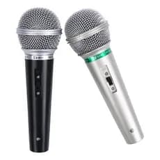 Kit 2 Microfones Profissional Com Fio 3m  Dinâmico