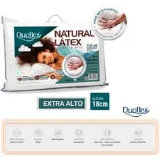 Travesseiro Natural Látex Extra Alto 18cm Duoflex Proteção Total Contra Ácaros Conforto