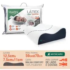 Travesseiro Cervical Latéx Light Duoflex - Anatômico - Com Capa Comfort com Zíper