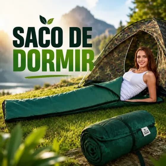 Saco de Dormir Com Zíper Camping Solteiro Acompanha Bolsa para Transporte