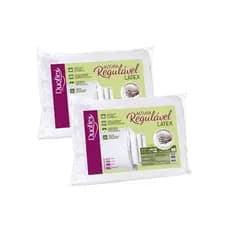 Kit 2 Travesseiros Látex Altura Regulável Antiácaro Duoflex 50x70cm Premium