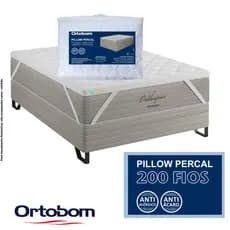 Pillow Top Queen Ortobom Percal 200 Fios 158x198x06 C/ Zíper  - Aumenta o conforto e durabilidade do seu colchão