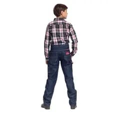Calça Jeans Infantil Carpinteiro Resistente Estilosa Prática Confortável Dia A Dia Escola Brincadeiras Ref: 657