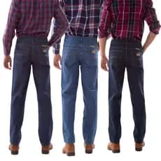 Kit com 3 Calças Jeans Masculina Tradicional Reta Básica Trabalho Serviço Ref:398