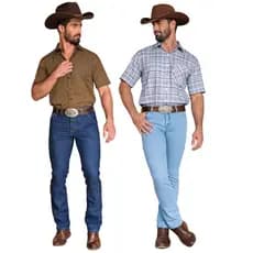 Kit 2 Calças Jeans Masculina Carpinteiro Resistentes Dia a Dia de Trabalho e Estilo Ref: 1149