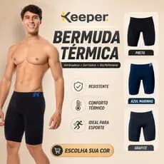Bermuda Térmica Keeper Anti Assaduras Resistente sem Costura Masculina Sport Alta Performance Lisa