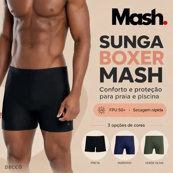 Sunga Boxer Longa Masculina Mash Conforto e Estilo na Praia