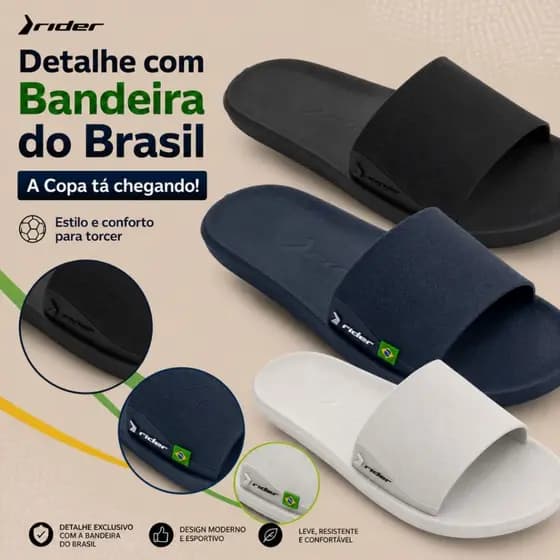 Chinelo Masculino Rider Feel Modelo Slide Ultra Confortável Sandália Anatômico Casual Adulto