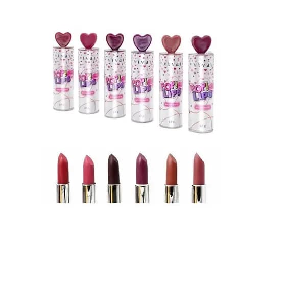 BATOM BASTÃO ULTRA MATTE POP LIPS FRMATO CORAÇÃO VIVAI 1 UNIDADE