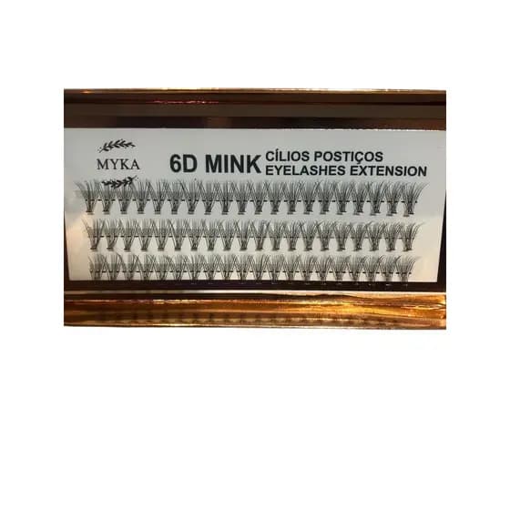 1 Unidade de Caixinha de Cílios Postiços Tufinhos 6D Mink Myka  Cilios 60 Unidades de tufos