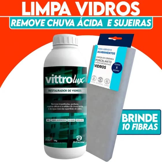 Limpador e Polidor de Vidros Vittrolux Tira Imperfeições Gorduras Bellinzoni