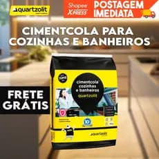 Argamassa P/ Cerâmicas Cimentcola Cozinhas e Banheiros Quartzolit 20kg Cinza